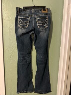Amethyst Jeans Indigo Flare Jeans with Embroidered Back Pockets